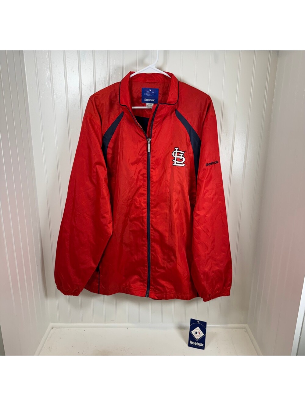 Reebok NWT St. Louis Cardinals MLB Lightweight Full Zip Baseball Jacket Large
